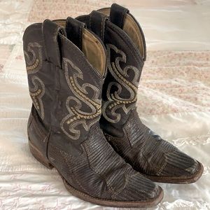 Kids Leather Cowboy Boots